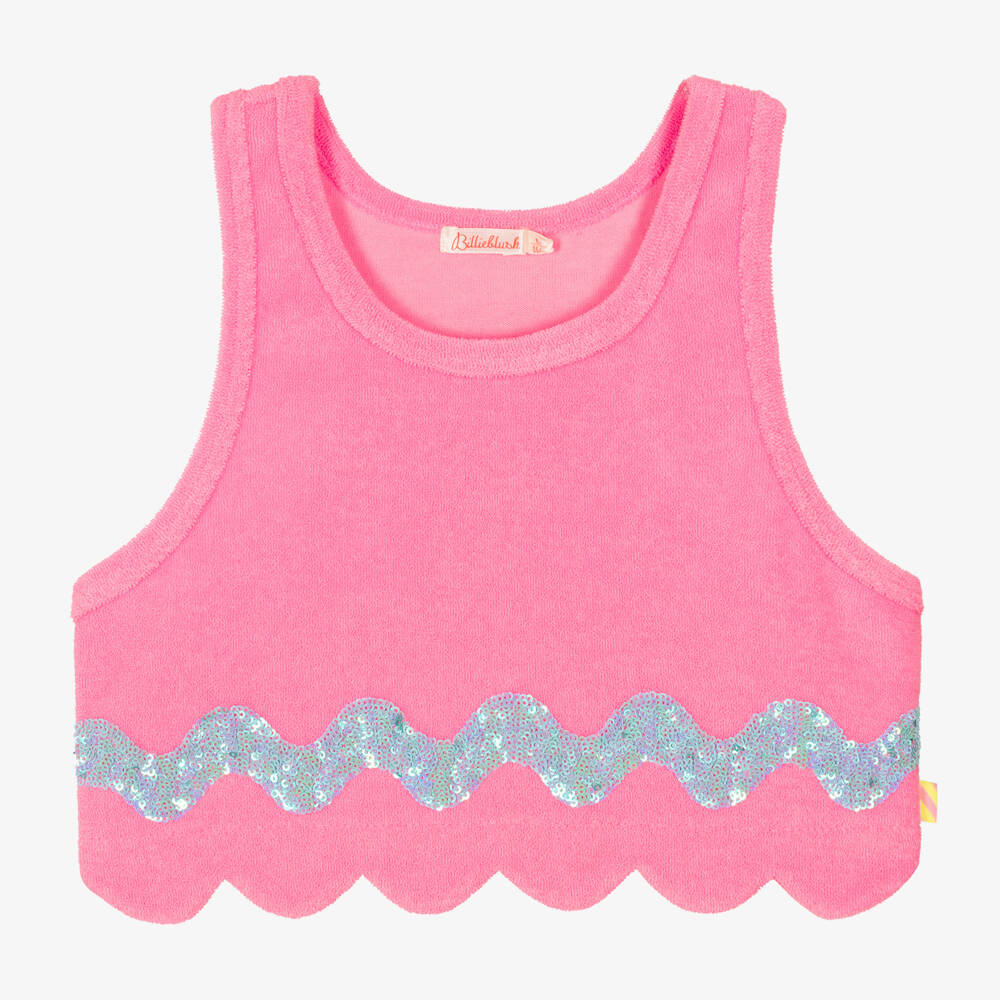 Billieblush-Топ укороченный с пайетками розовый для девочек | Childrensalon Outlet