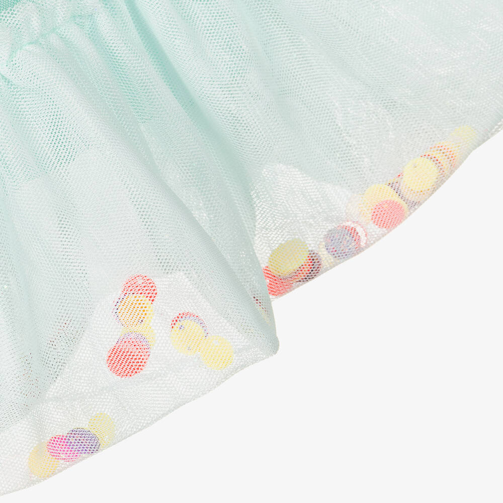 Billieblush-فستان أطفال بناتي تول لون أزرق تركواز | Childrensalon Outlet