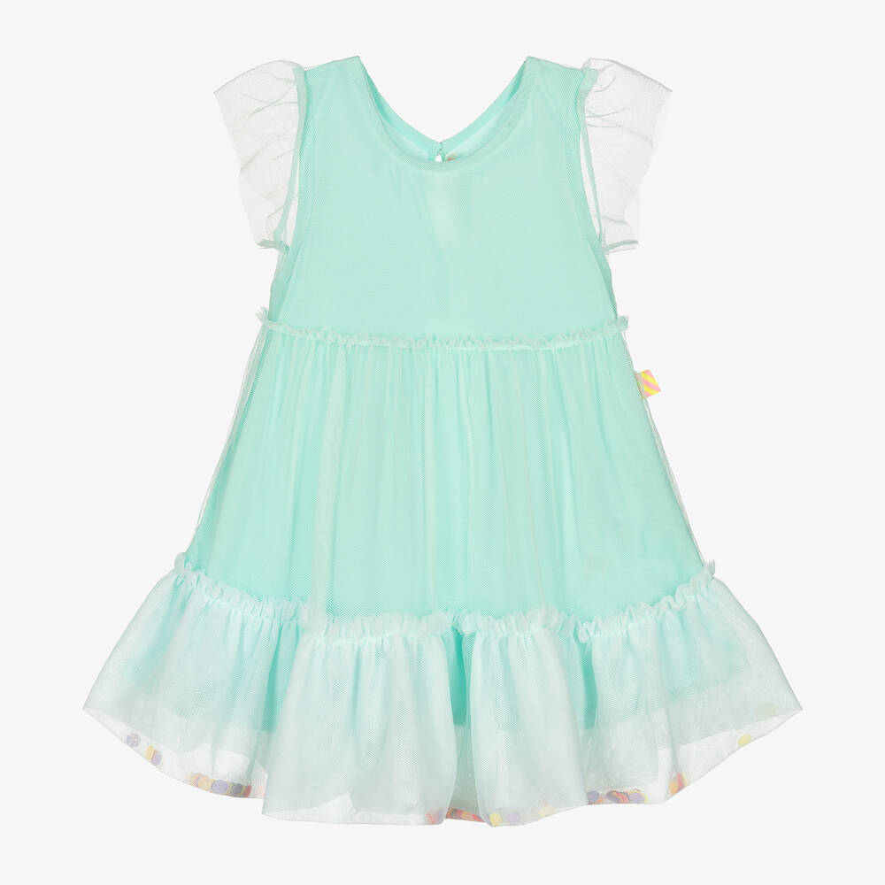 Billieblush-Girls Turquoise Blue Tulle Dress | Childrensalon Outlet