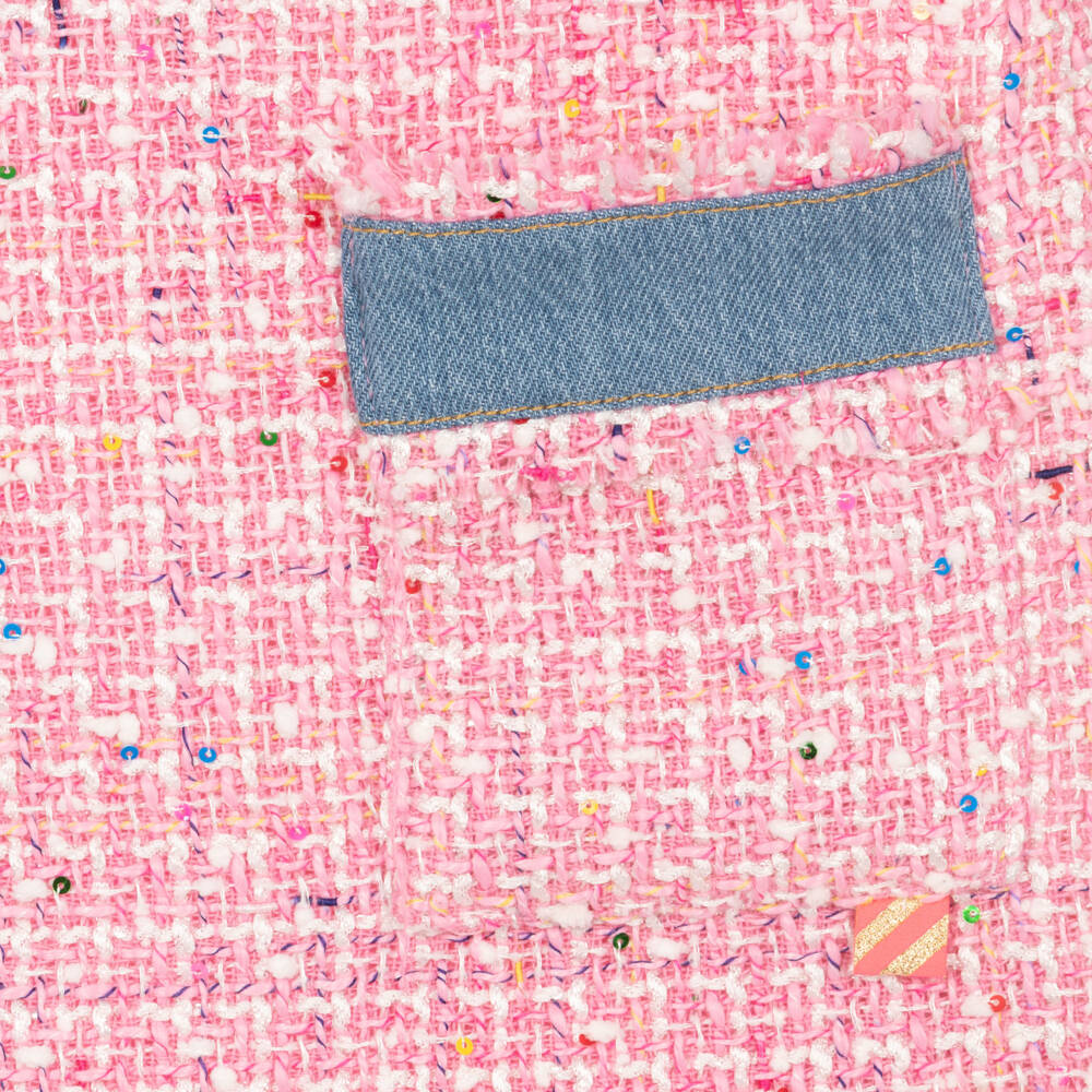 Billieblush-Girls Tweed Dress with Denim Trim | Childrensalon Outlet