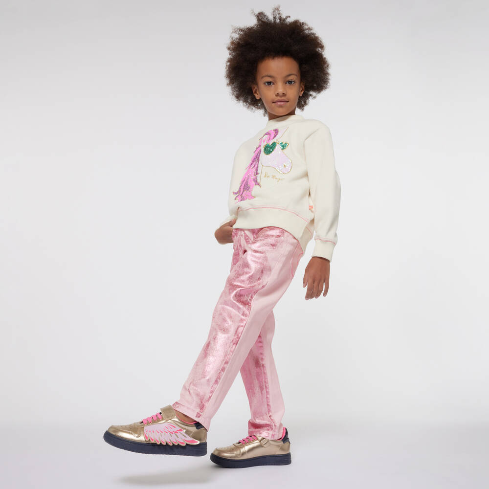 Billieblush-Girls Unicorn Ivory Fleece Jumper | Childrensalon Outlet