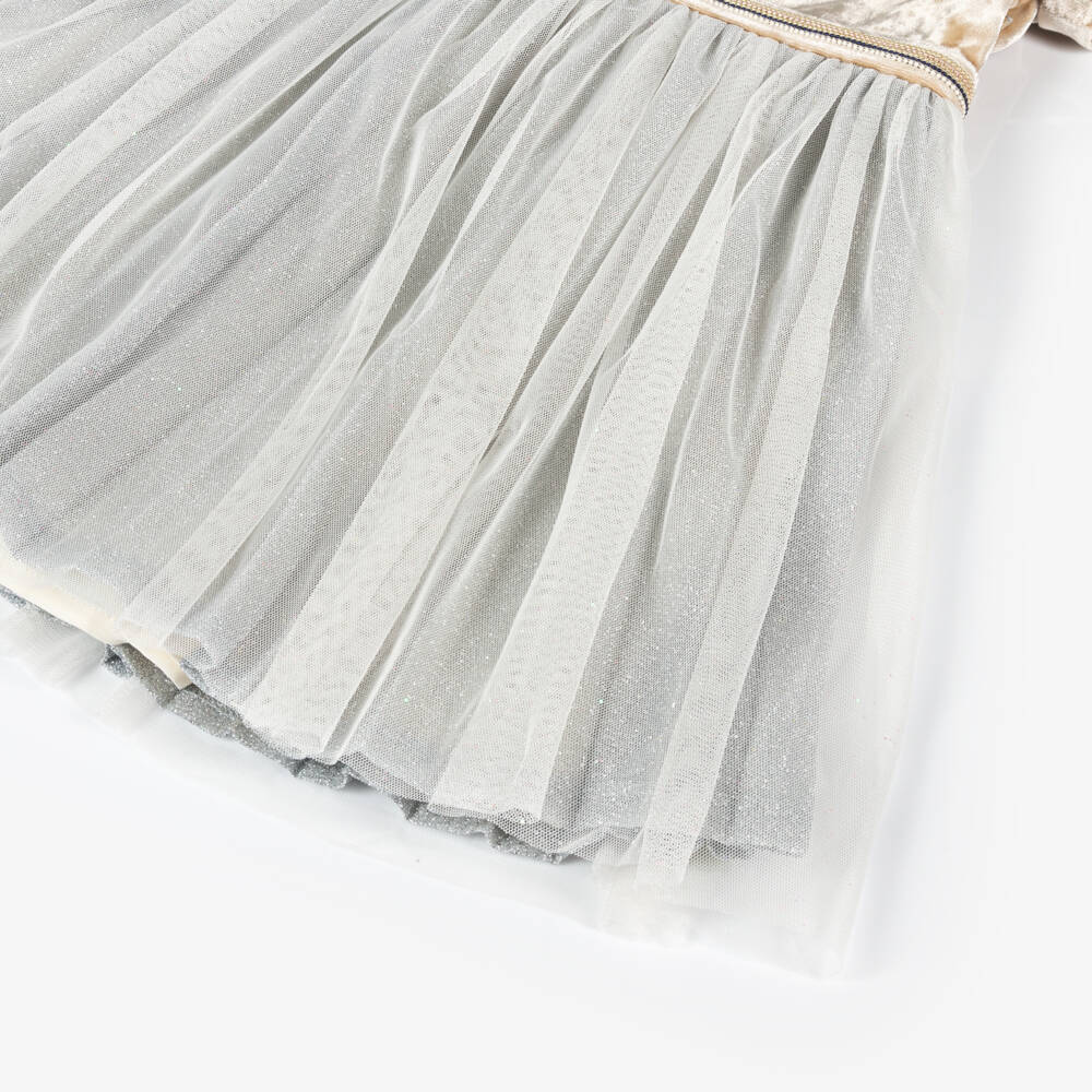 Billieblush-Girls Velour and Silver Skater Dress | Childrensalon Outlet