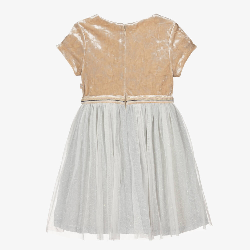 Billieblush-Girls Velour and Silver Skater Dress | Childrensalon Outlet
