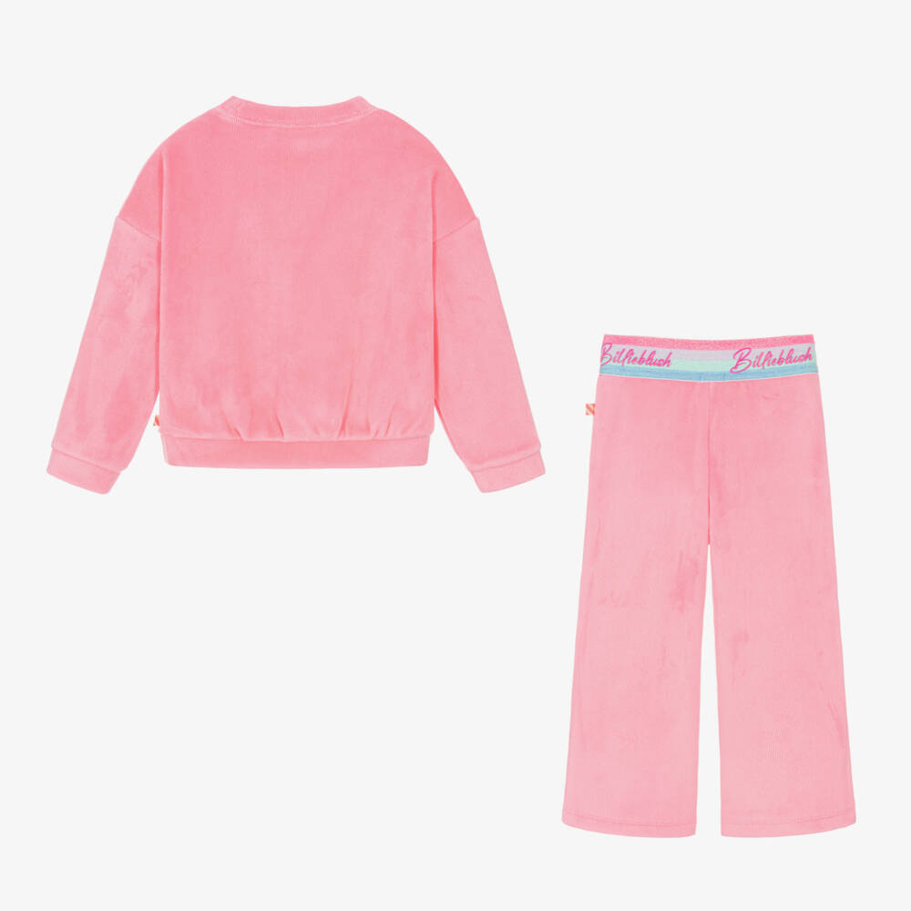 Billieblush-Girls Velour Jogger Set in Pink | Childrensalon Outlet