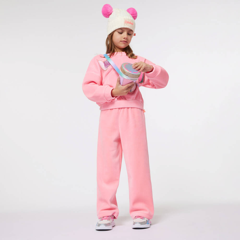 Billieblush-Girls Velour Jogger Set in Pink | Childrensalon Outlet
