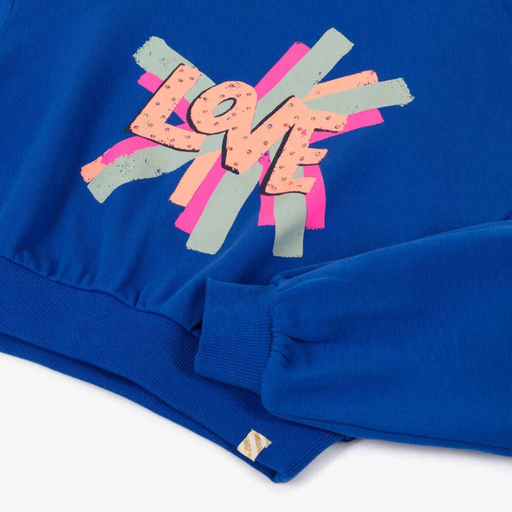 Billieblush-بلوزة زرقاء نابضة بحب للبنات | Childrensalon Outlet