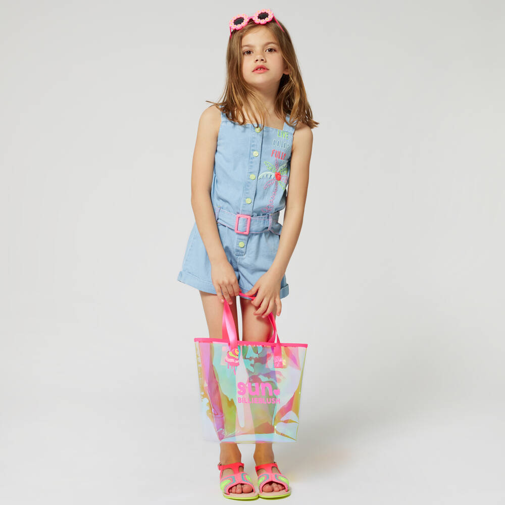 Billieblush-Girls Vibrant Pink Crochet Leather Sandals | Childrensalon Outlet