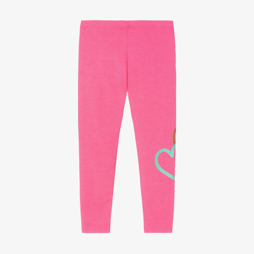 Billieblush-Girls Vibrant Pink Heart Leggings | Childrensalon Outlet