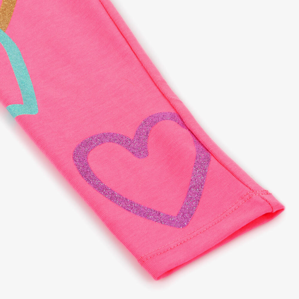 Billieblush-Girls Vibrant Pink Heart Leggings | Childrensalon Outlet