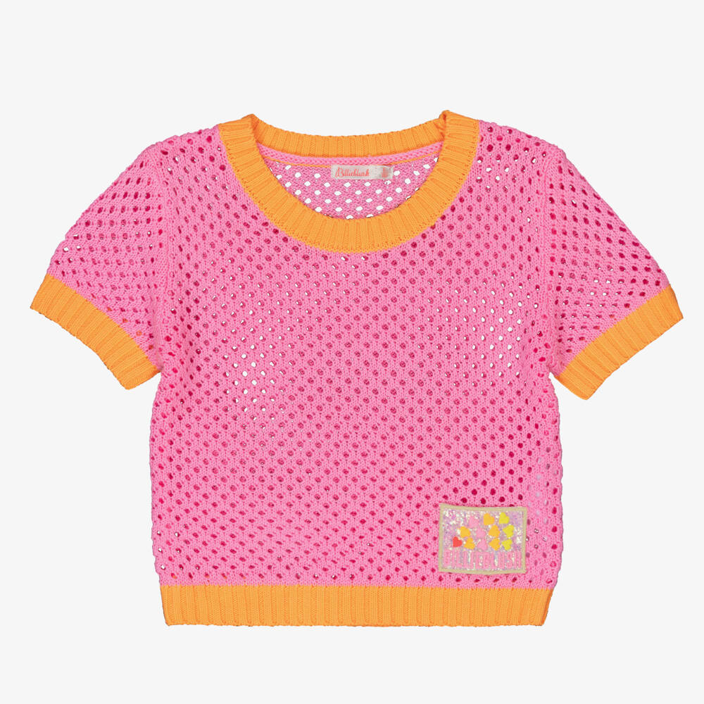Billieblush-Girls Vibrant Pink Knit Cover-Up | Childrensalon Outlet