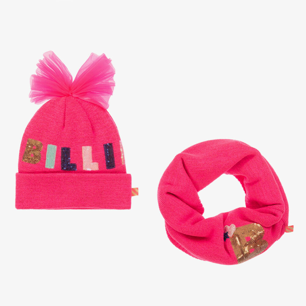 Billieblush-Girls Vibrant Pink Knit Hat Set | Childrensalon Outlet
