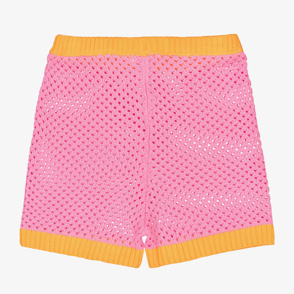 Billieblush-شورت محبوك وردي زاهي للبنات | Childrensalon Outlet