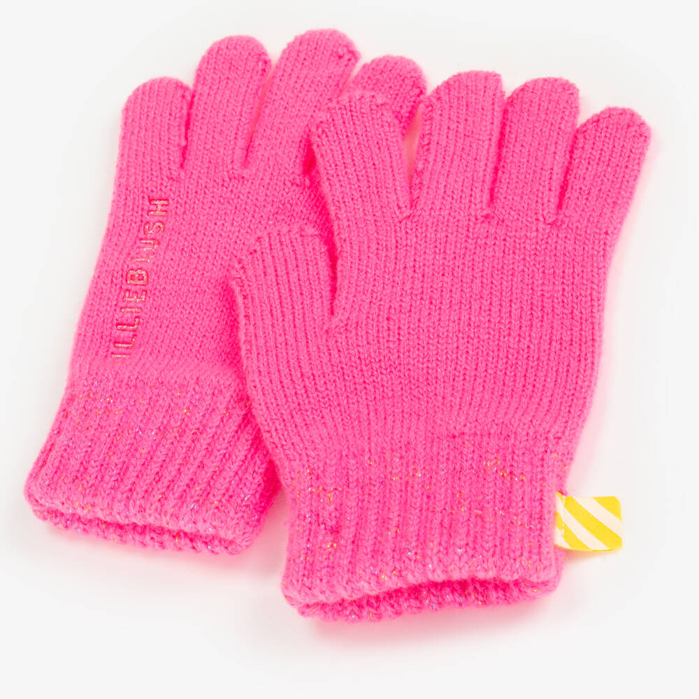 Billieblush-Girls Vibrant Pink Knitted Gloves | Childrensalon Outlet