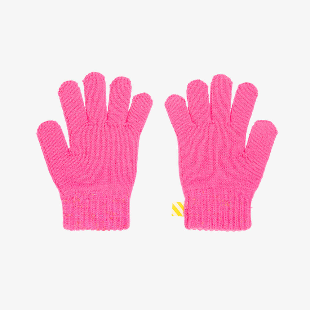 Billieblush-Girls Vibrant Pink Knitted Gloves | Childrensalon Outlet