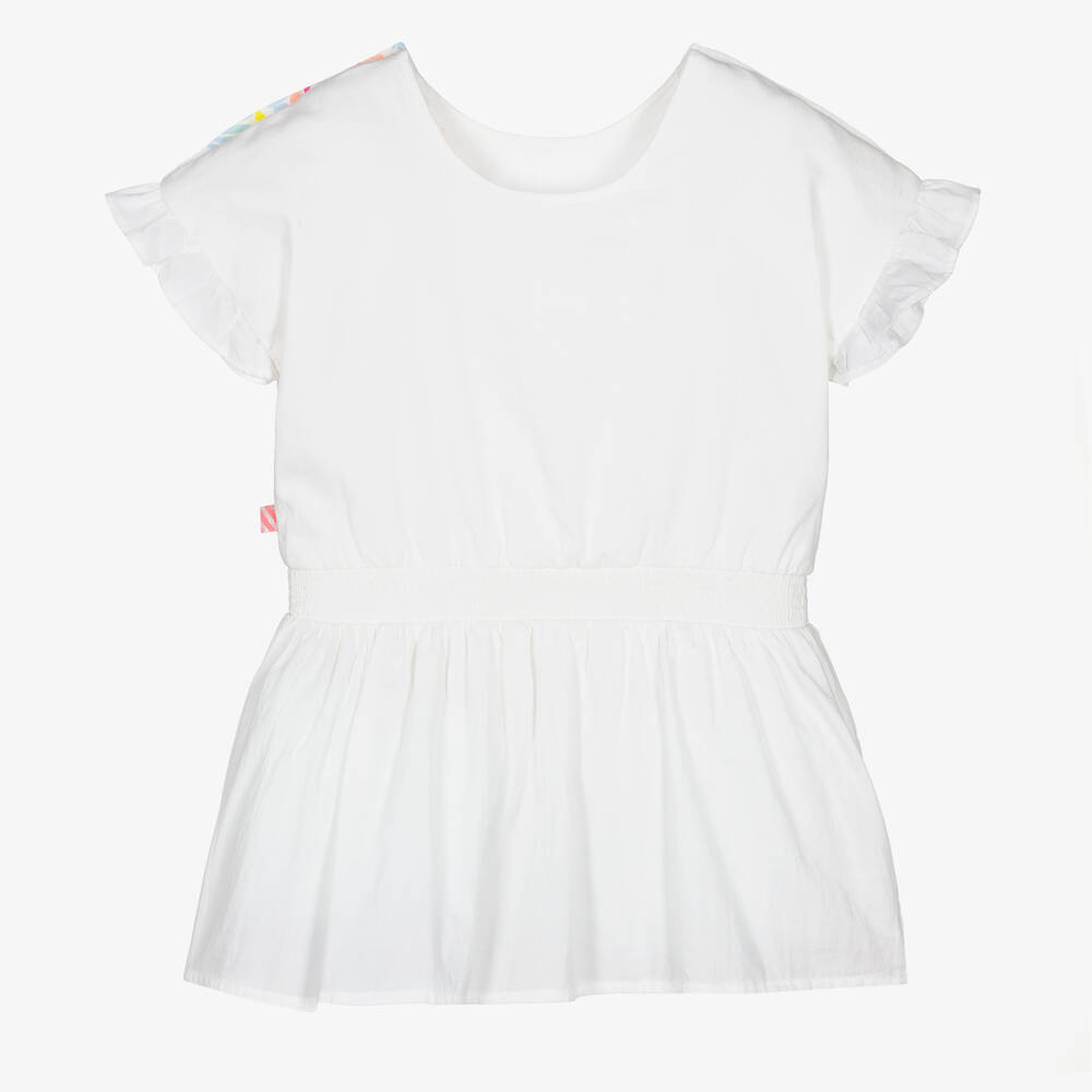 Billieblush-Girls White Cotton Butterfly Playsuit | Childrensalon Outlet