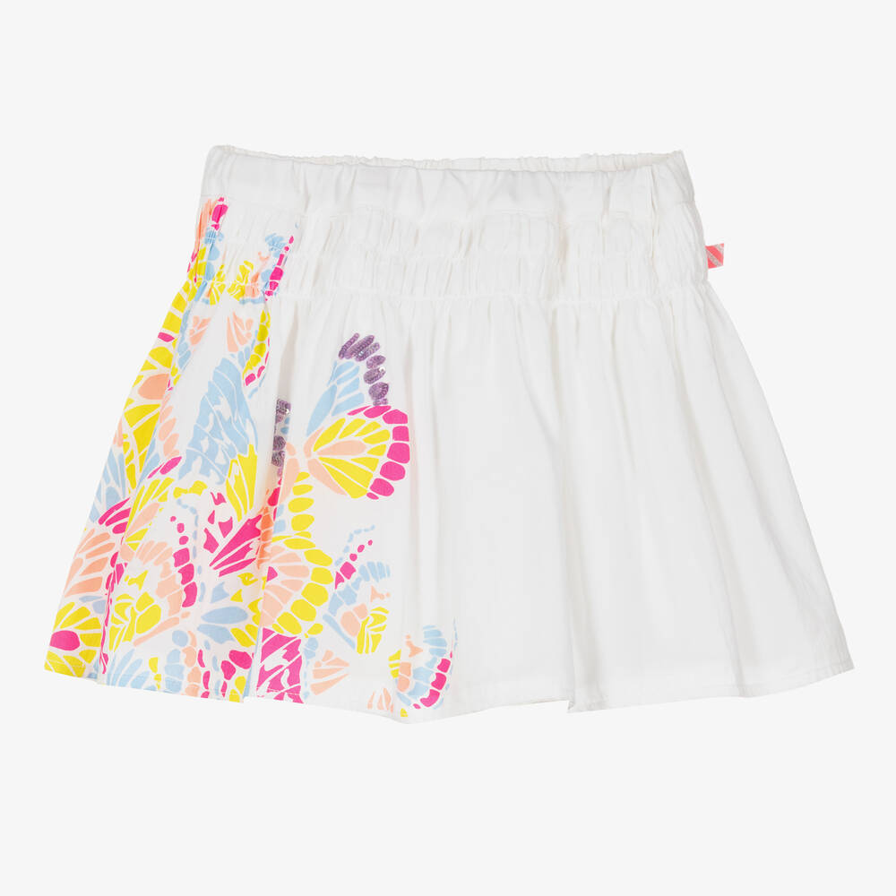 Billieblush - Girls White Cotton Butterfly Skirt | Childrensalon