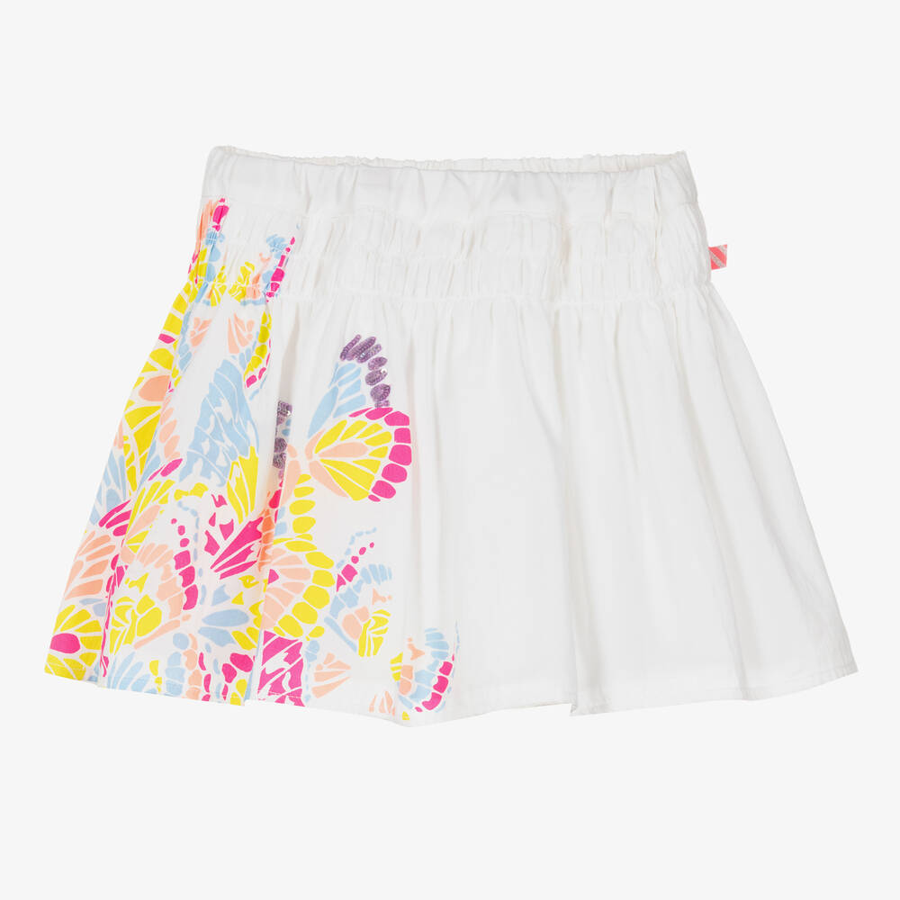 Billieblush-Белая хлопковая юбка с бабочками | Childrensalon Outlet