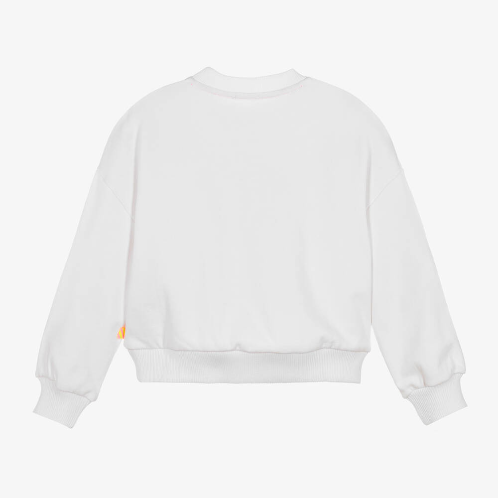 Billieblush Girls White Cotton Campervan Sweatshirt Childrensalon Outlet