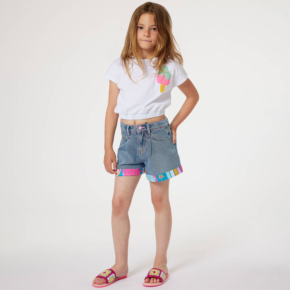Billieblush-Girls White Cotton Ice Cream T-Shirt | Childrensalon Outlet