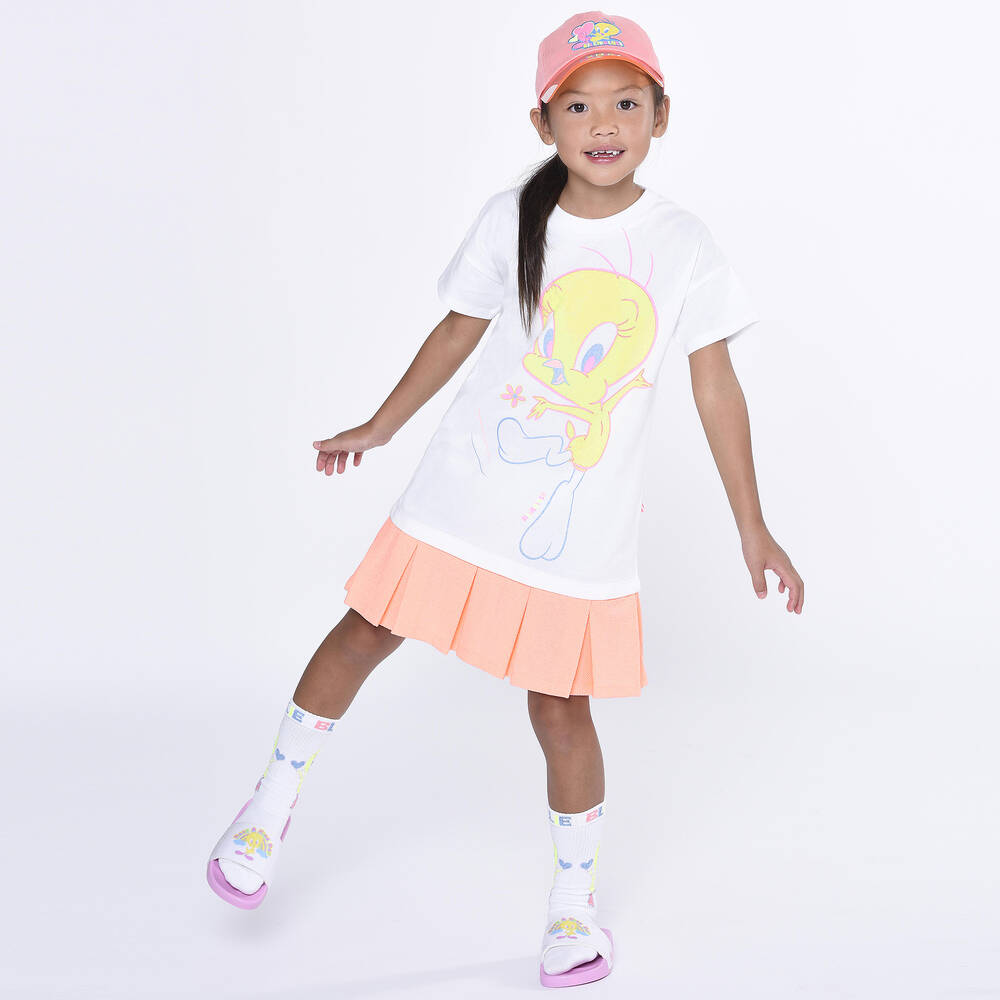 Billieblush-Girls White Cotton Looney Tunes Dress | Childrensalon Outlet