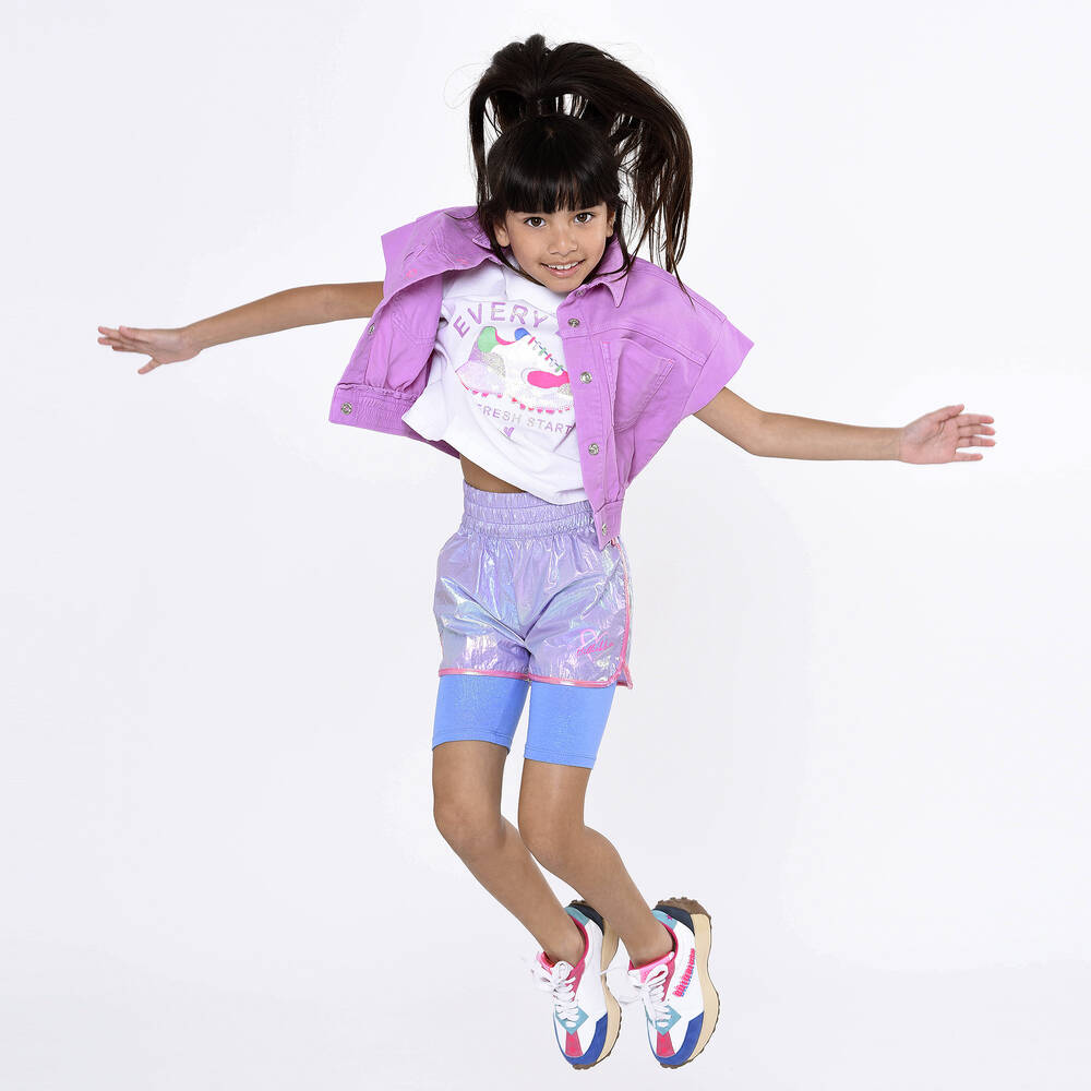 Billieblush-Girls White Cotton Sequin T-Shirt | Childrensalon Outlet