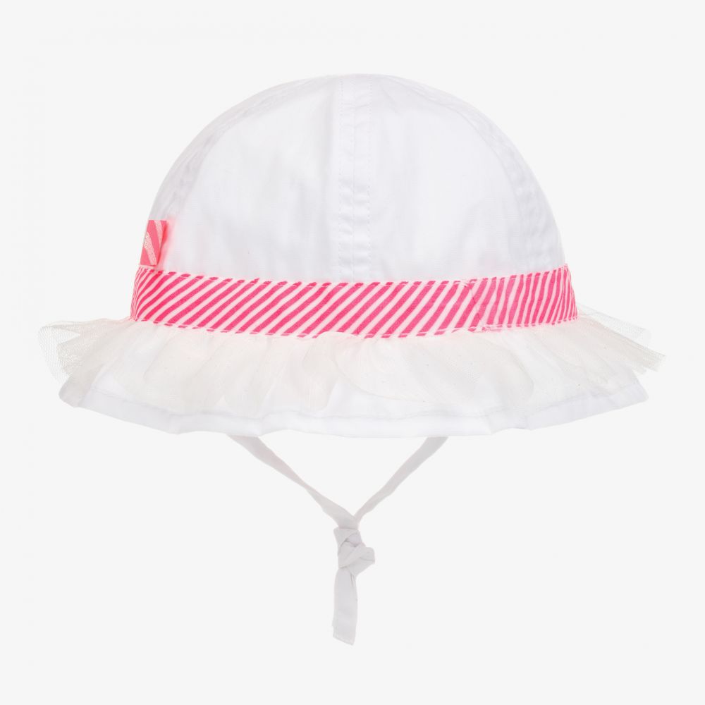 Billieblush-Girls White Cotton Sun Hat | Childrensalon Outlet