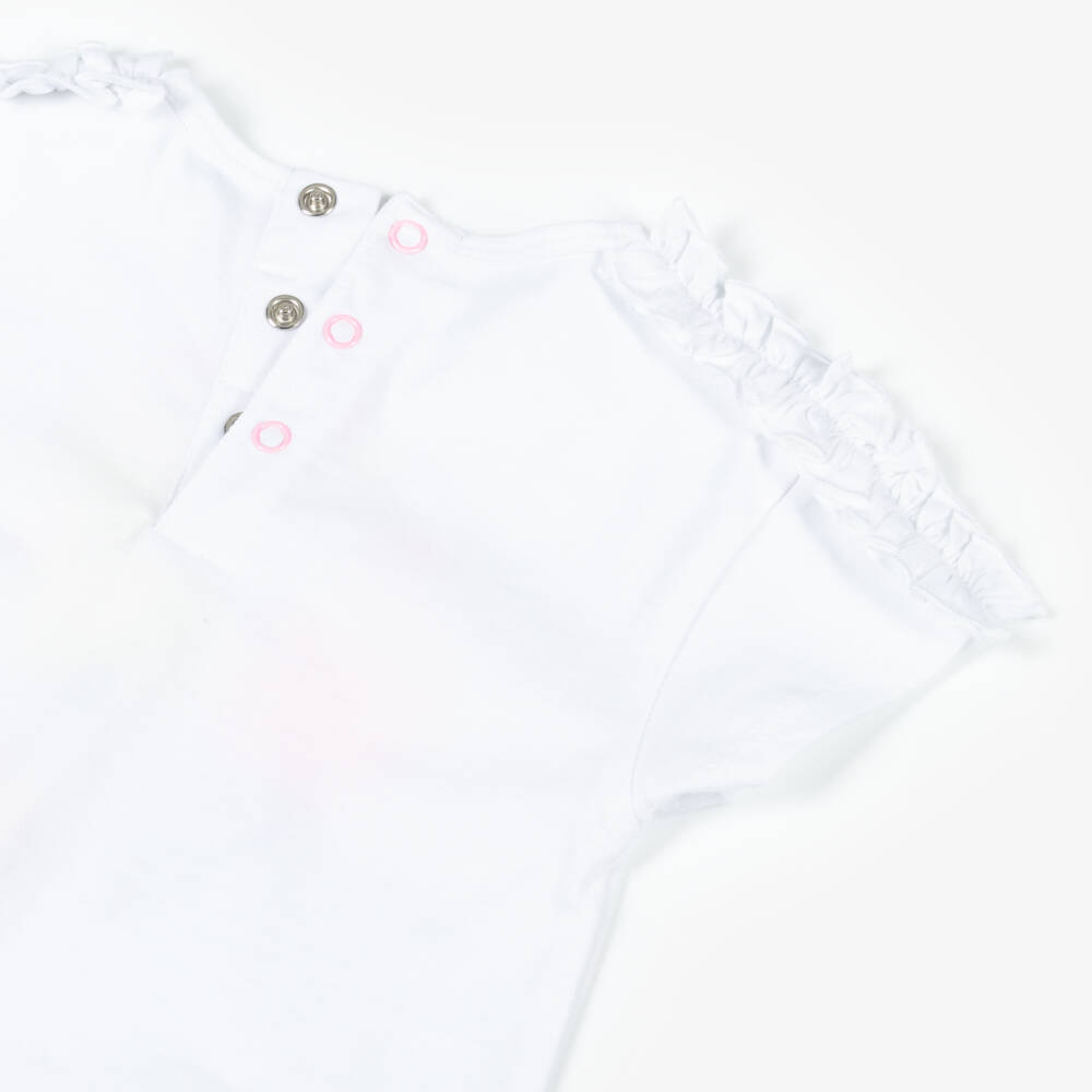 Billieblush-Girls White Cotton Sweet Treat Tee | Childrensalon Outlet