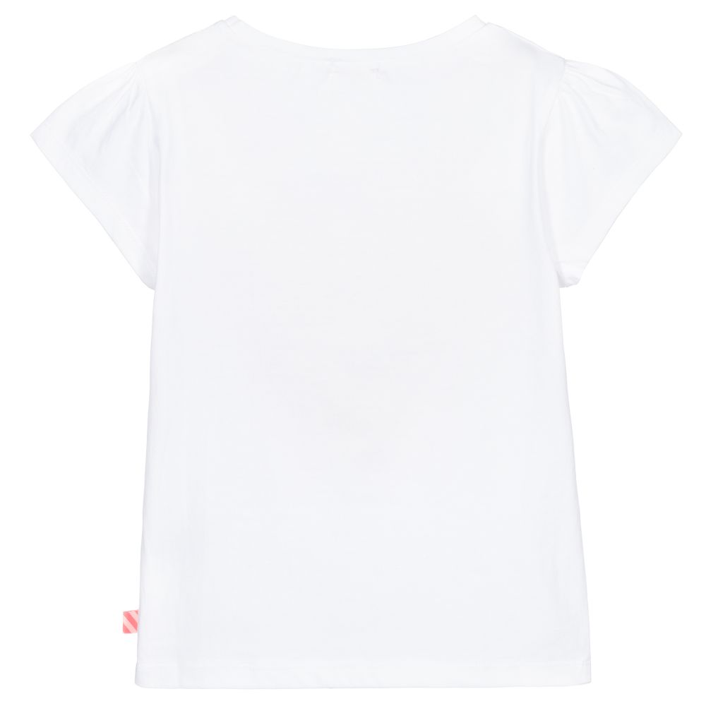 Billieblush-Белая хлопковая футболка для девочек | Childrensalon Outlet