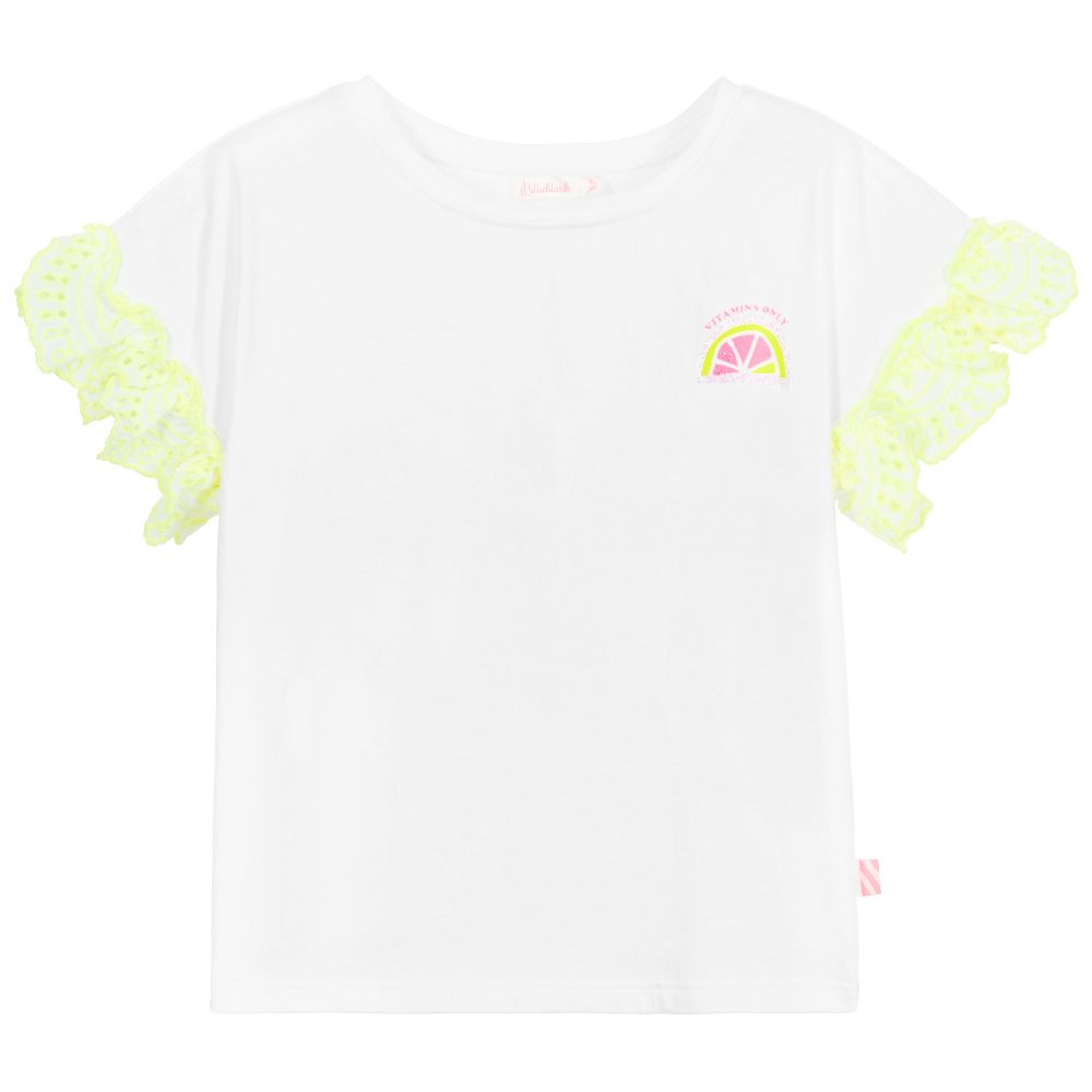 Billieblush - Weißes Baumwoll-T-Shirt für Mädchen | Childrensalon