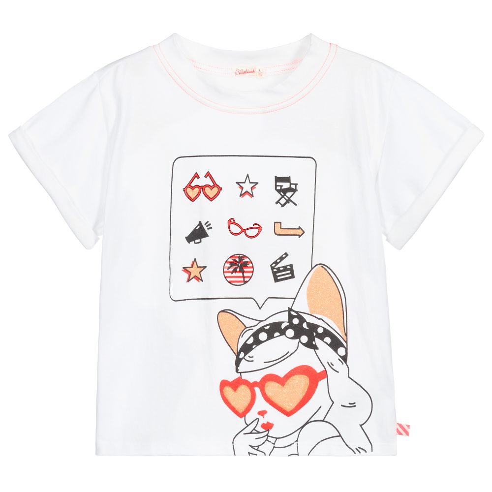 Billieblush - T-shirt blanc en coton Fille | Childrensalon