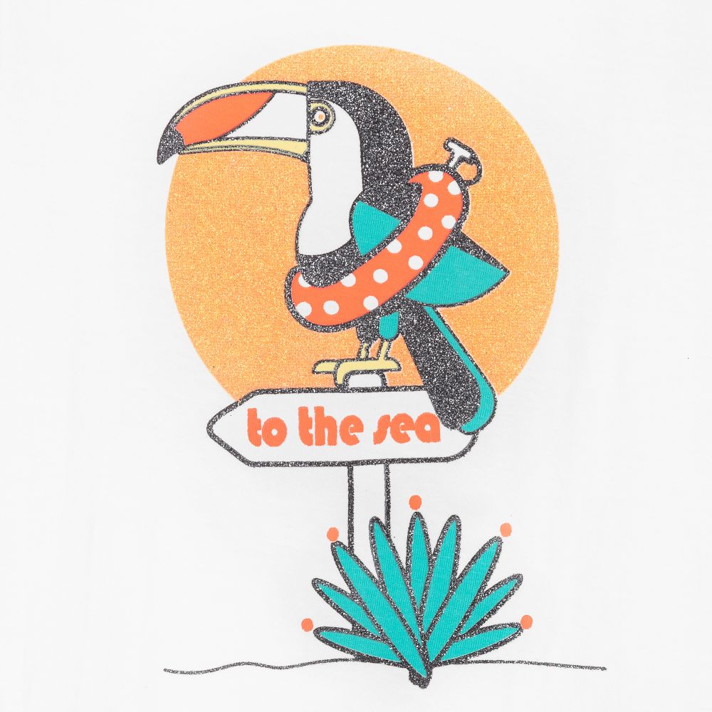 Billieblush-Girls White Cotton T-Shirt | Childrensalon Outlet