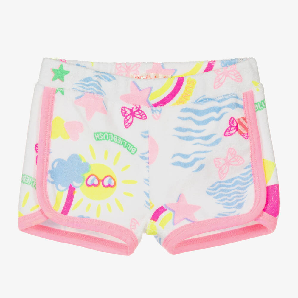 Billieblush-Girls White Cotton Towelling Shorts | Childrensalon Outlet