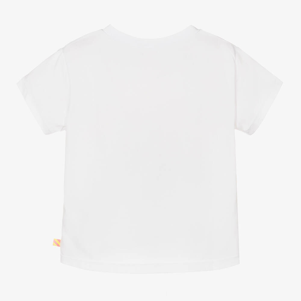 Billieblush-Girls White Cupcake Cotton T-Shirt | Childrensalon Outlet