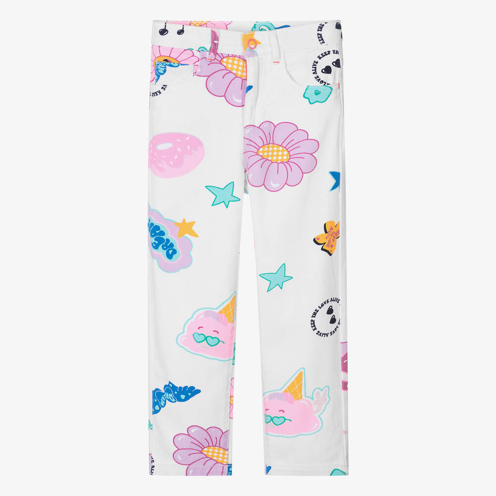 Billieblush Girls White Denim Mom Fit Jeans Childrensalon Outlet