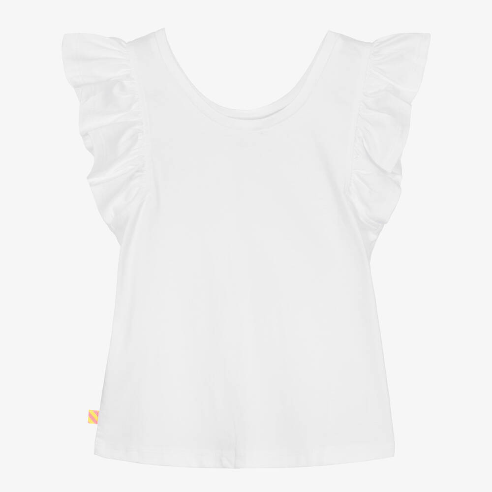 White frilly top clearance