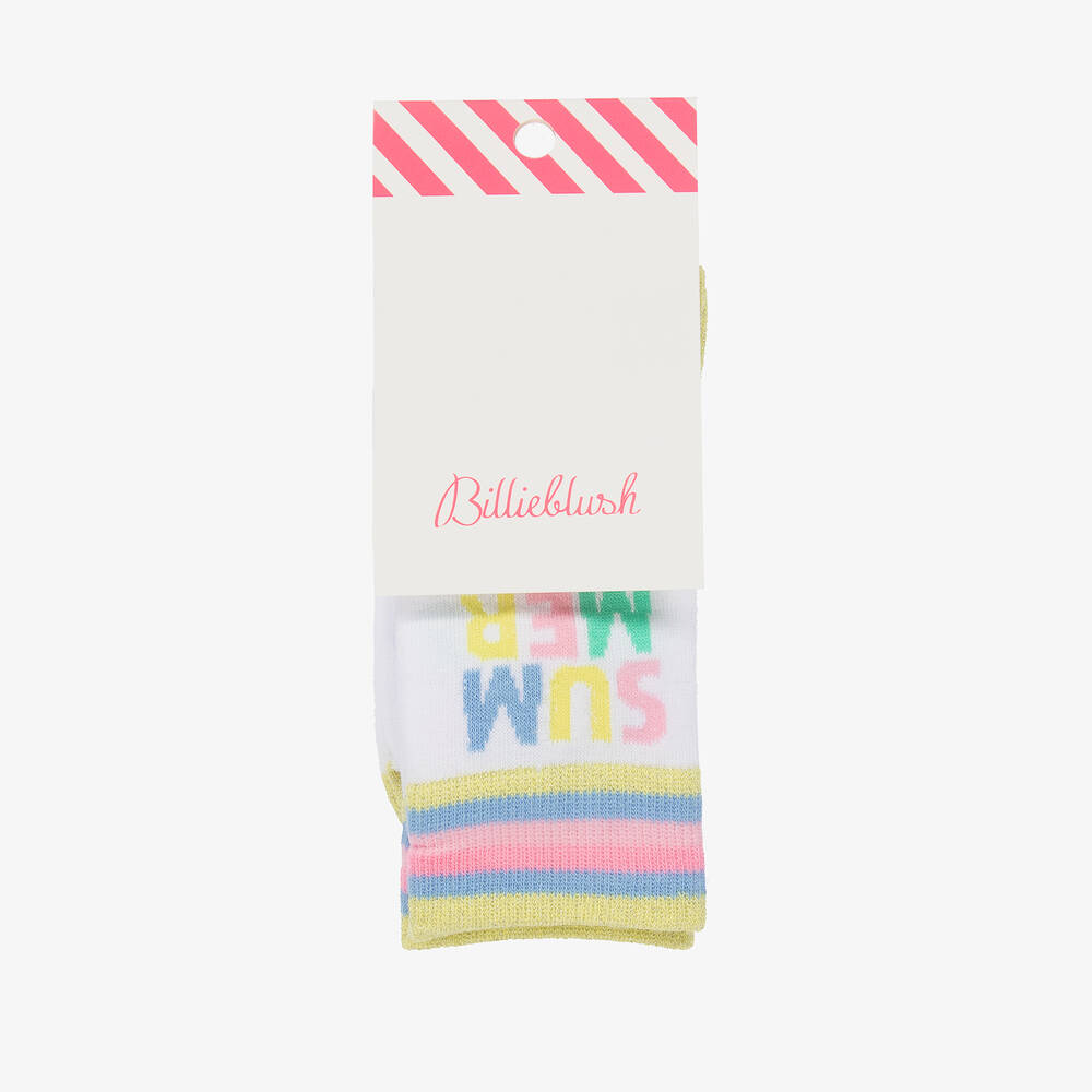 Billieblush-Girls White & Gold Trim Summer Socks | Childrensalon Outlet