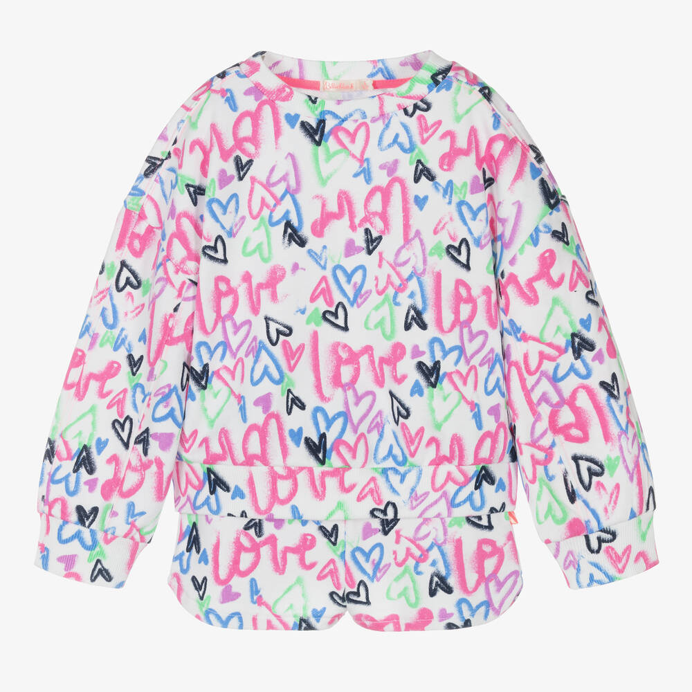 Billieblush-Girls White Graffiti Tracksuit | Childrensalon Outlet