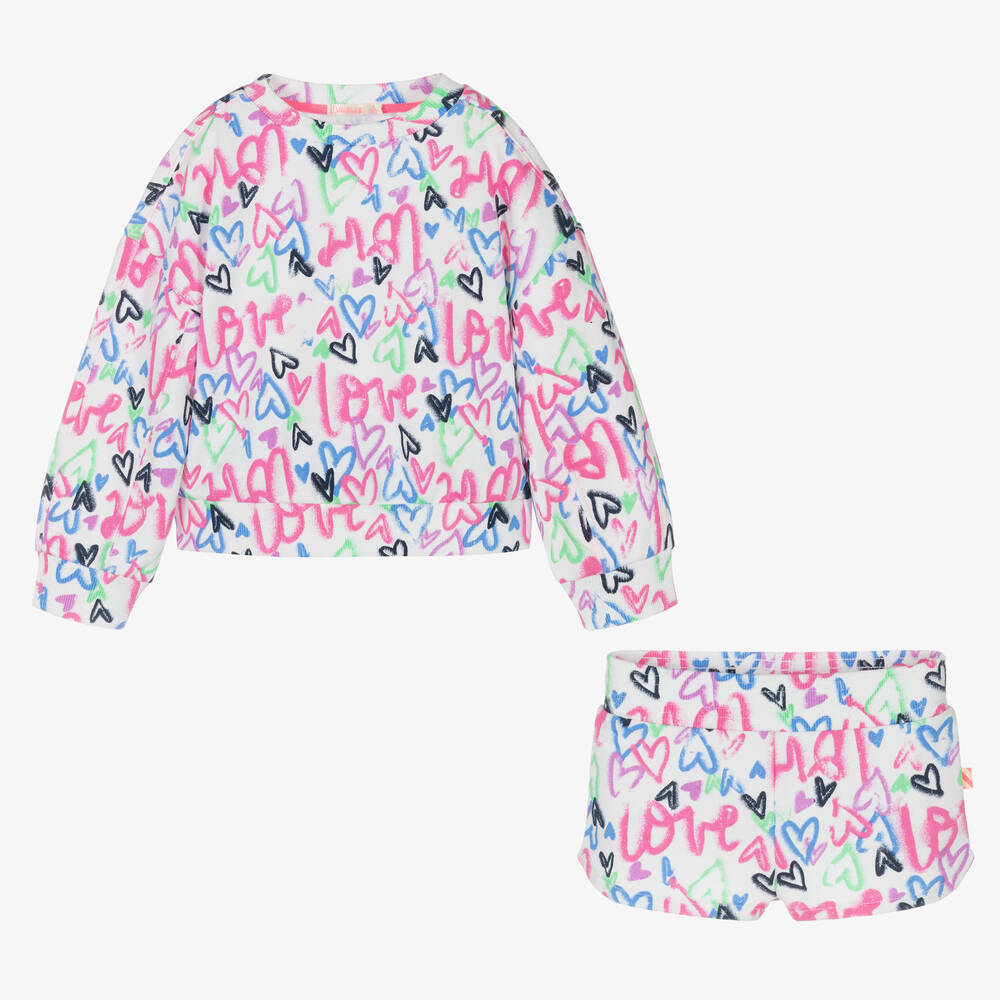 Billieblush-Girls White Graffiti Tracksuit | Childrensalon Outlet