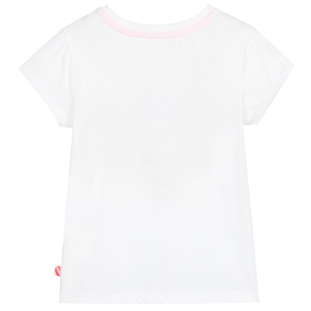 Billieblush-Girls White Icon T-Shirt | Childrensalon Outlet