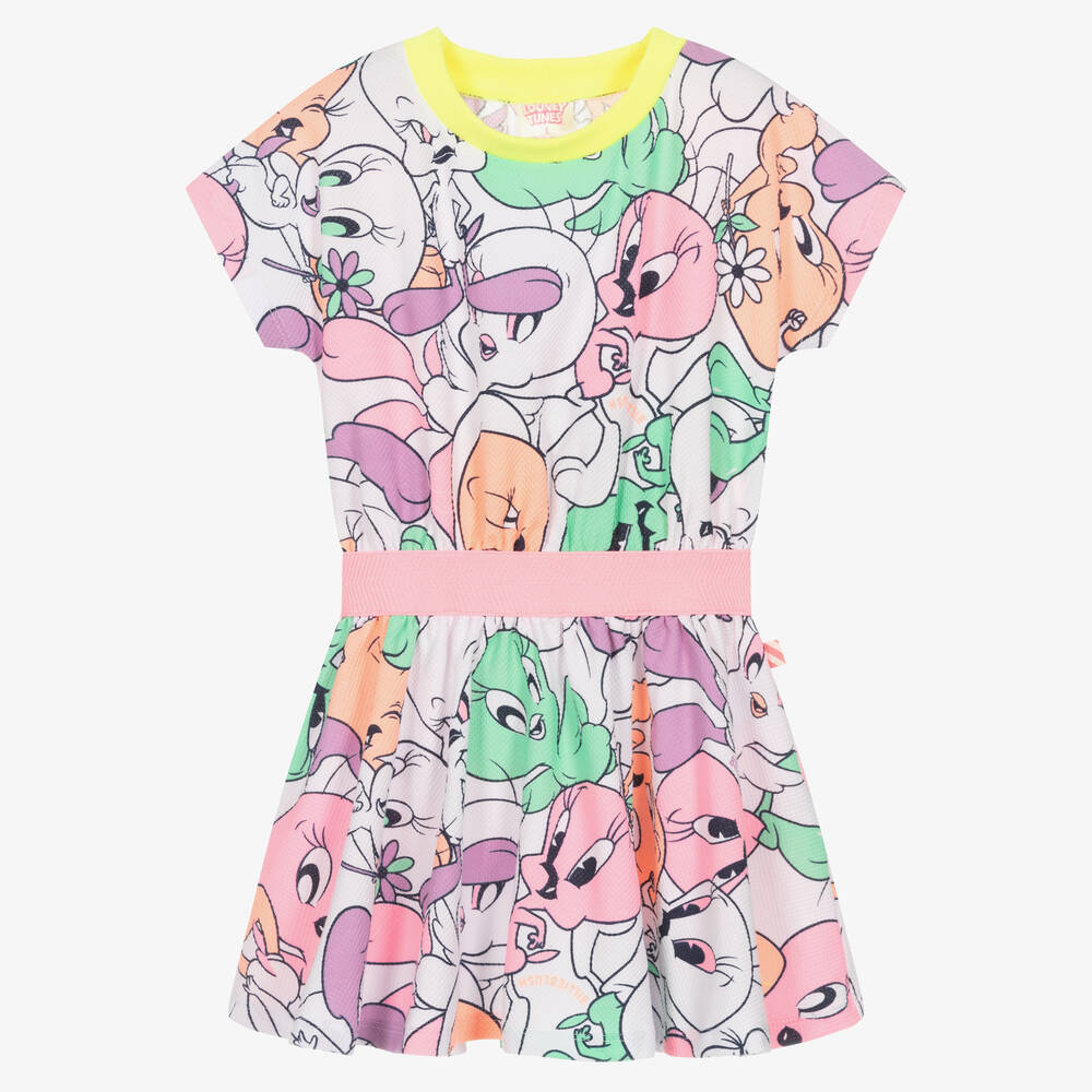 Billieblush - Girls White Jersey Looney Tunes Dress | Childrensalon