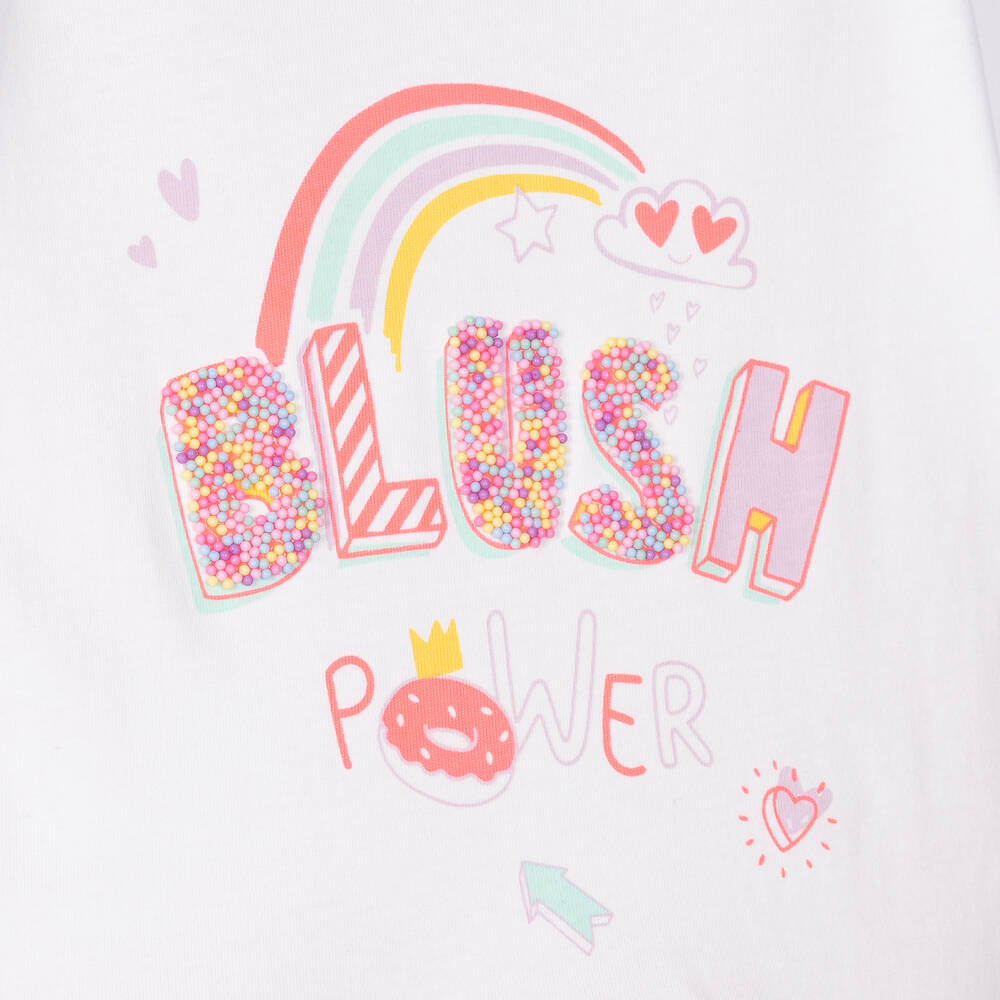 Billieblush-Girls White & Lilac Slogan Dress | Childrensalon Outlet