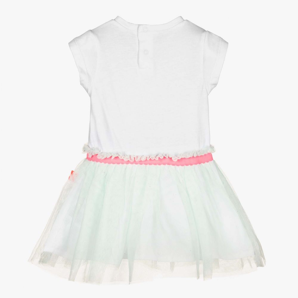Billieblush-Girls White & Mint Green Dress | Childrensalon Outlet