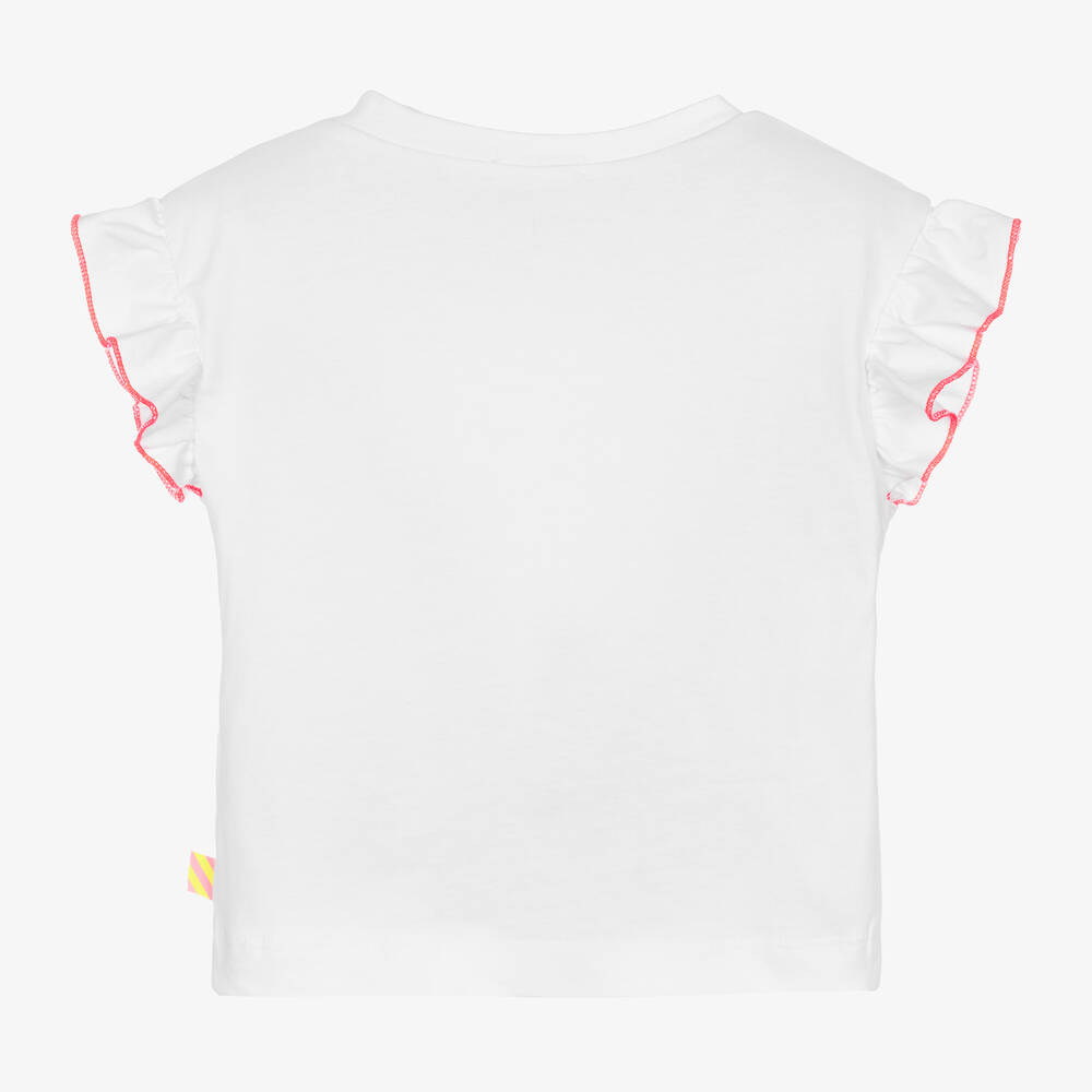 Billieblush-Girls White Organic Cotton T-Shirt | Childrensalon Outlet