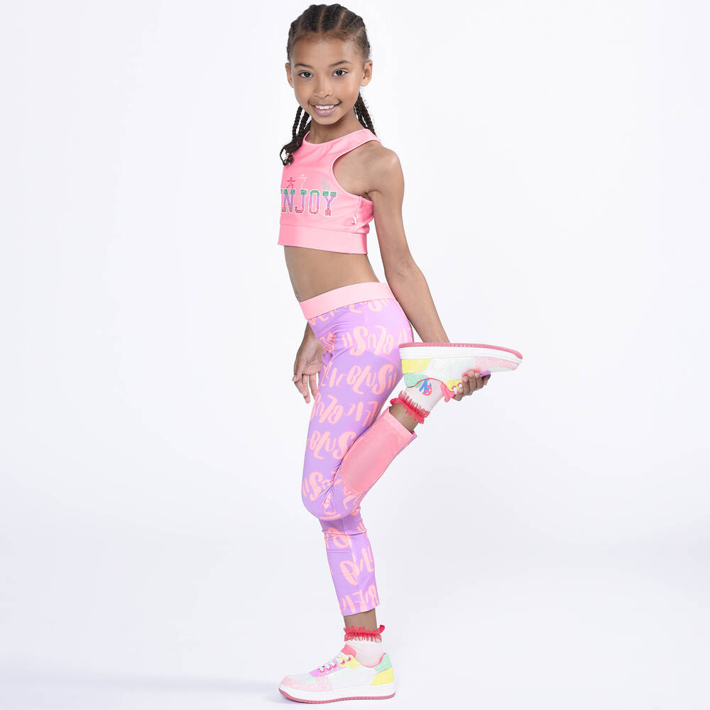 Billieblush - Girls White & Pink Glitter Trainers