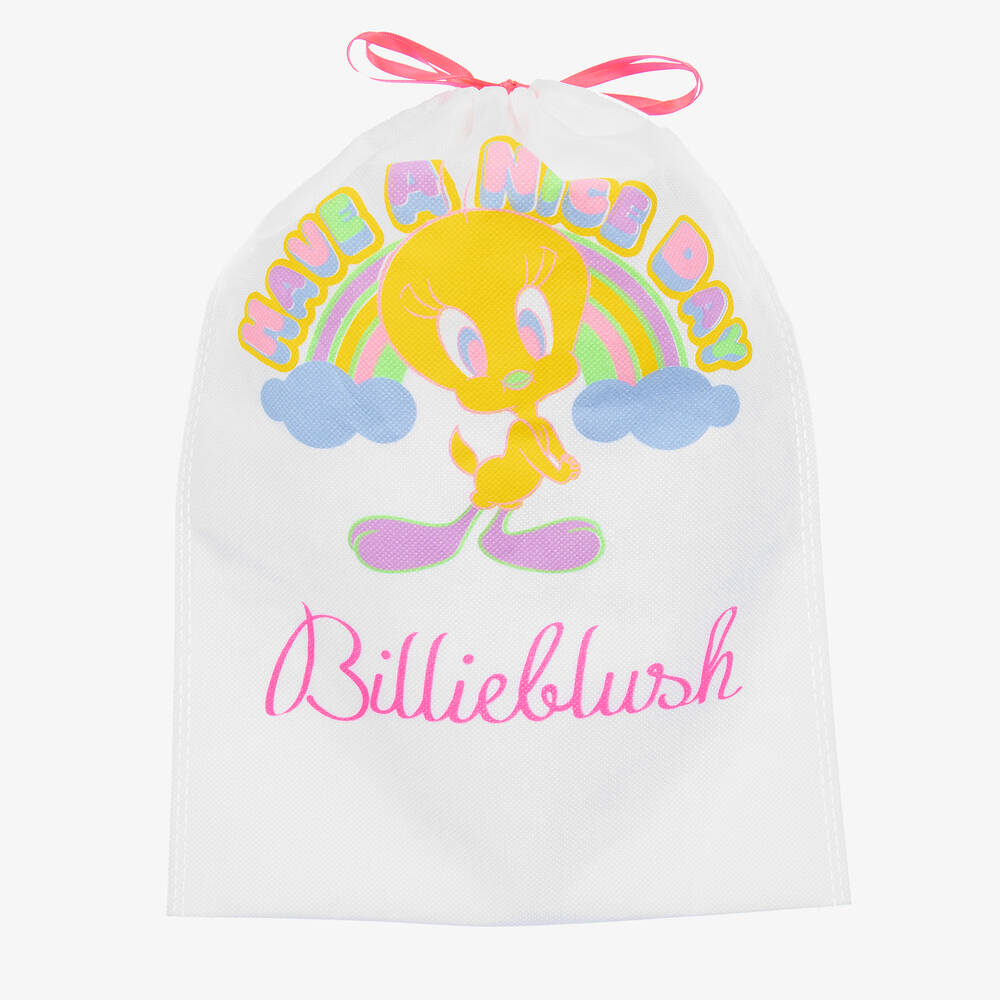 Billieblush-Бело-розовые шлепанцы Looney Tunes | Childrensalon Outlet