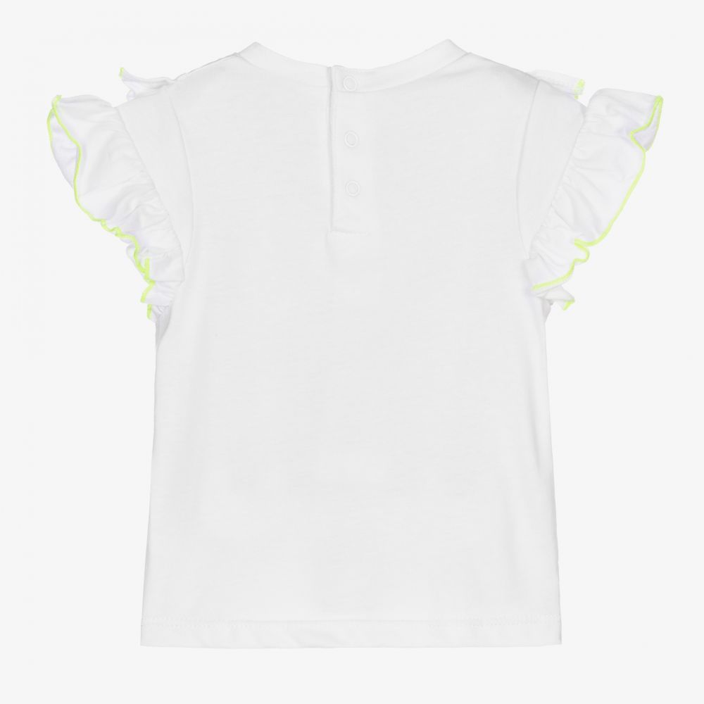 Billieblush-تيشيرت قطن جيرسي لون أبيض للبنات | Childrensalon Outlet
