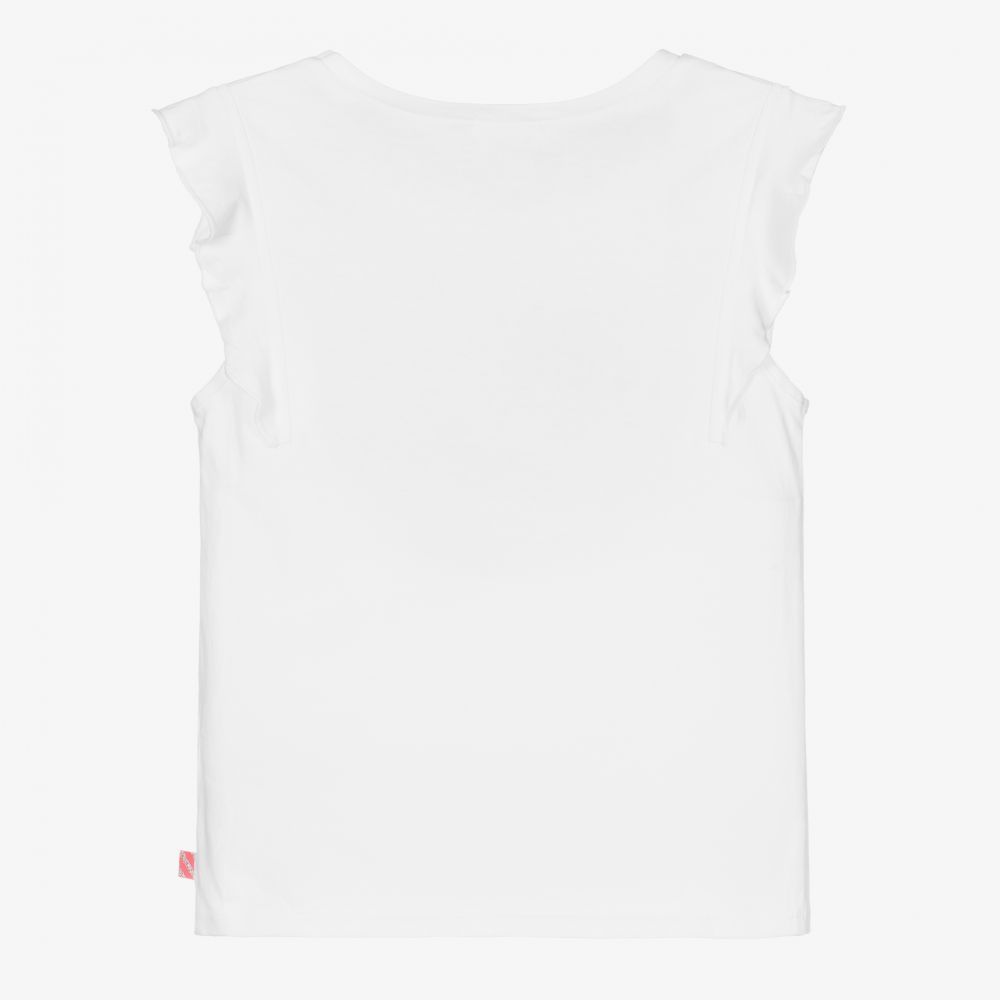 Billieblush-Girls White Sleeveless T-Shirt | Childrensalon Outlet