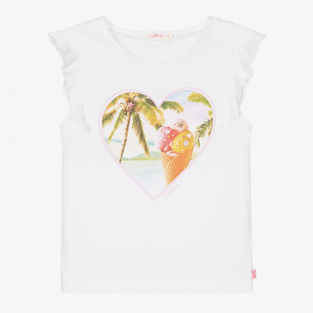 Billieblush-Белая футболка без рукавов для девочек | Childrensalon Outlet
