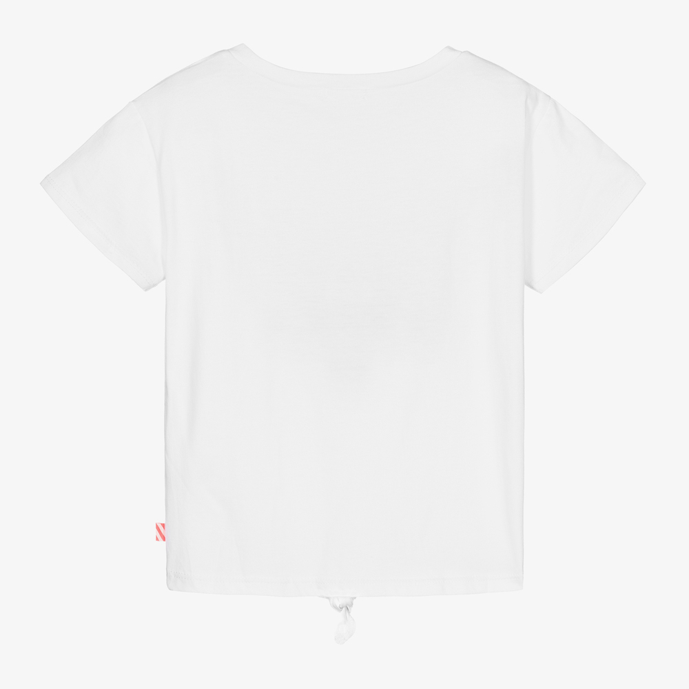 Billieblush-Girls White Tie Knot T-Shirt | Childrensalon Outlet