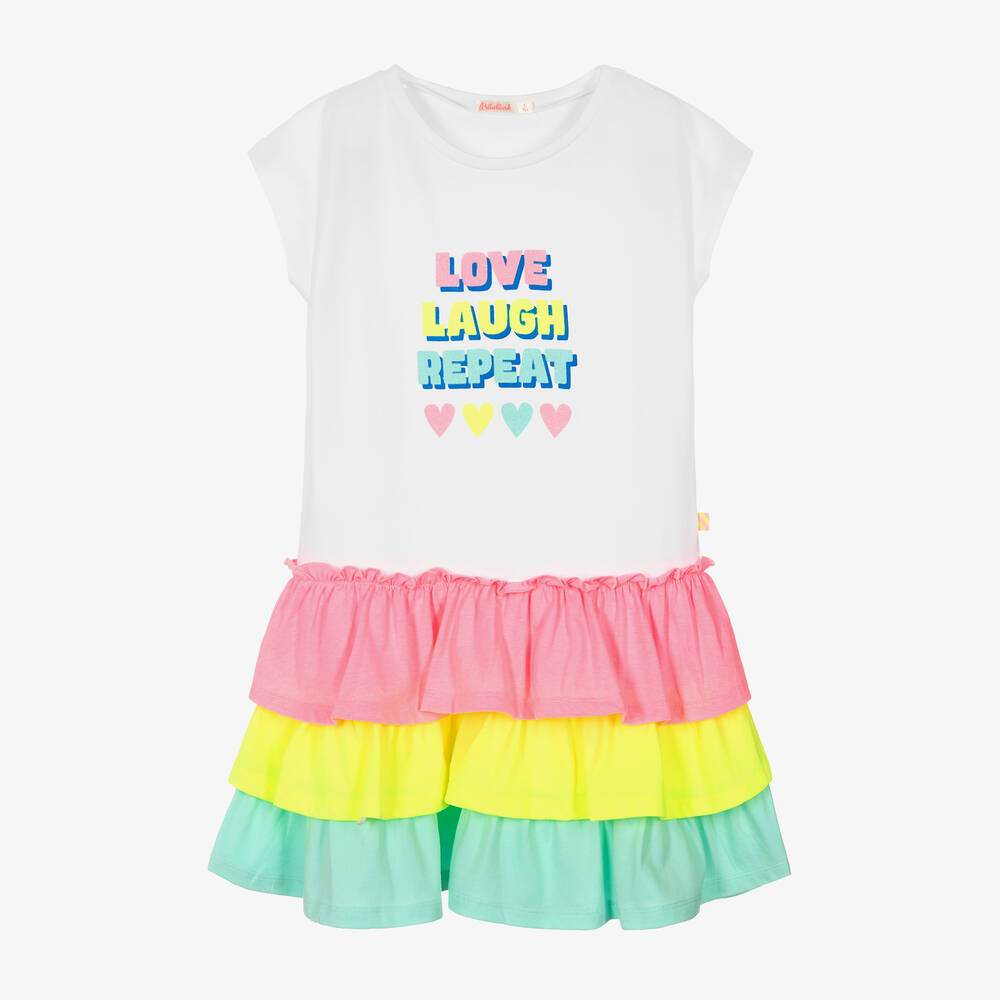 Billieblush-Girls White Tiered Cotton Dress | Childrensalon Outlet